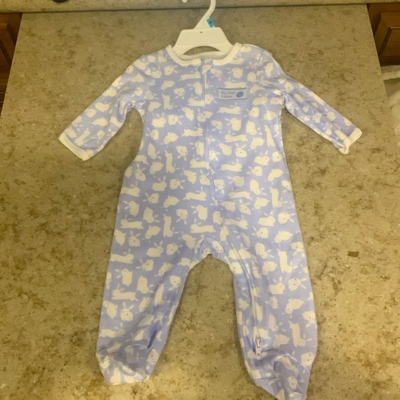 NWOT Little Me Easter Baby Boy Sleeper Size 6M - Picture 4 of 7